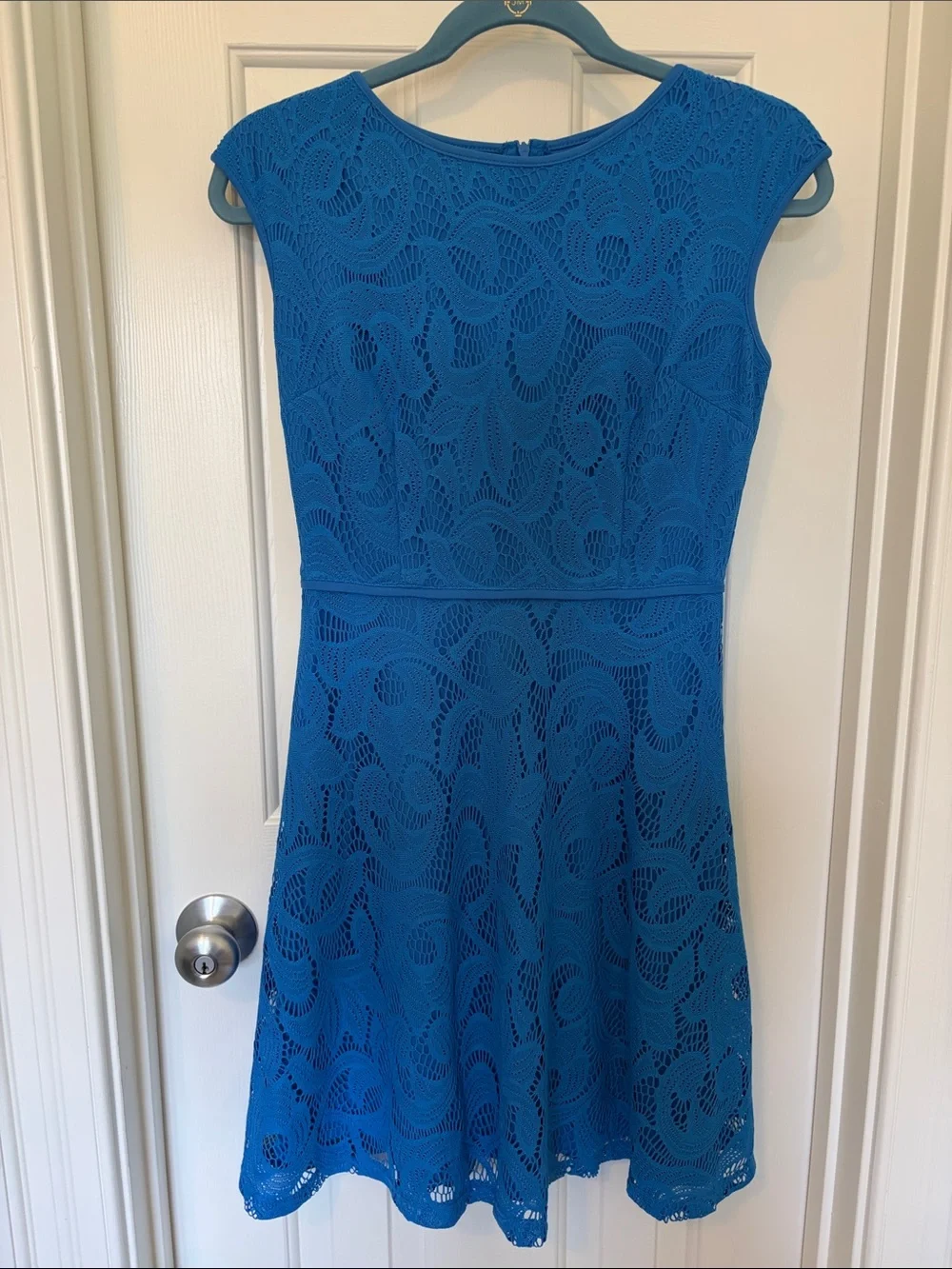 Blue Lace Fit-and-Flare Dress - Women's